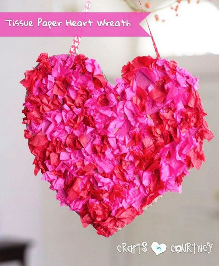 Make A Tissue Paper Heart Hanging With Your Kids