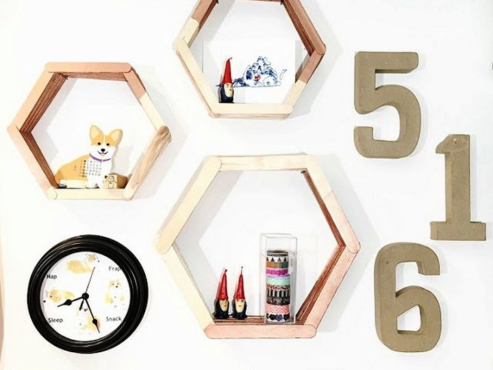 Make It Monday DIY Hexagon Popsicle Stick Shelves