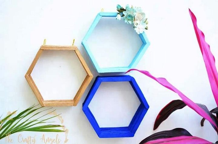 Making Hexagon Wall Shelf With Popsicles