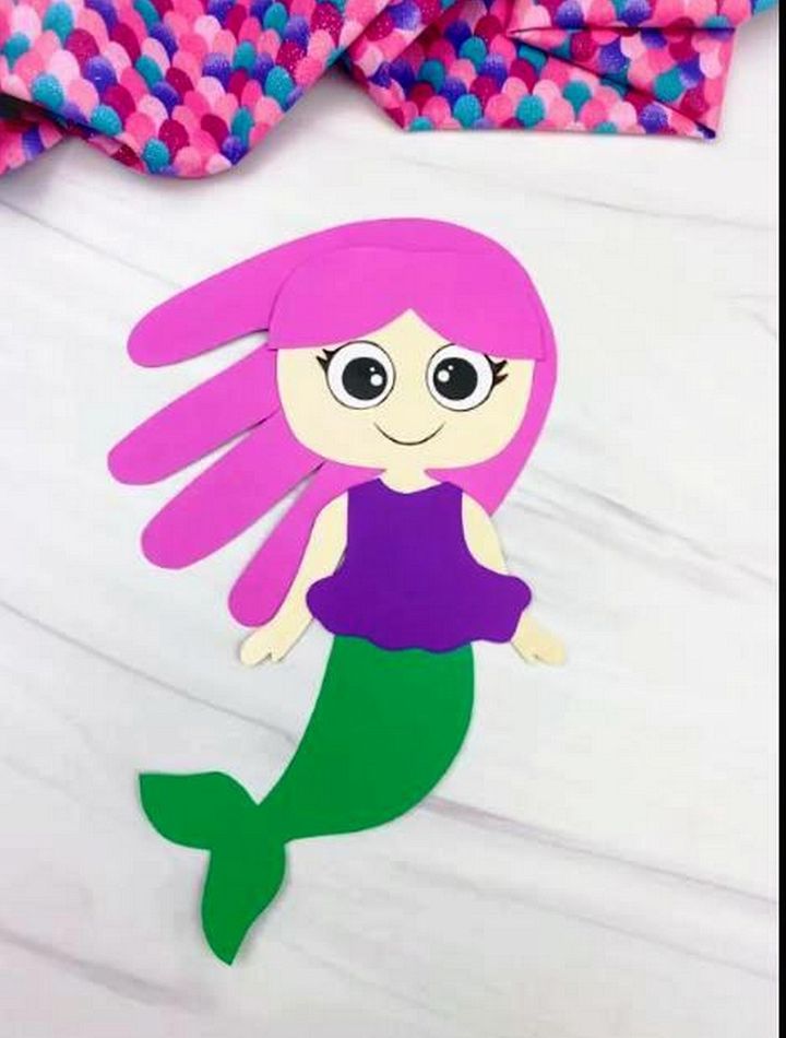 Mermaid Handprint Craft For Kids