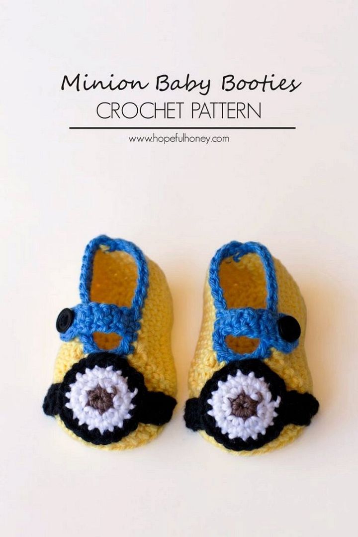 Minion Inspired Baby Booties Crochet Pattern