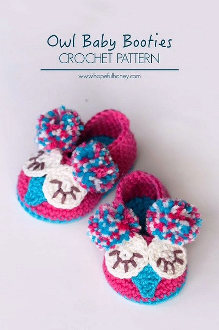 Owl Baby Booties Crochet Pattern