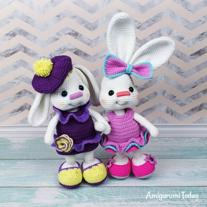 Pretty Bunny Amigurumi In Dress Free Crochet Pattern1