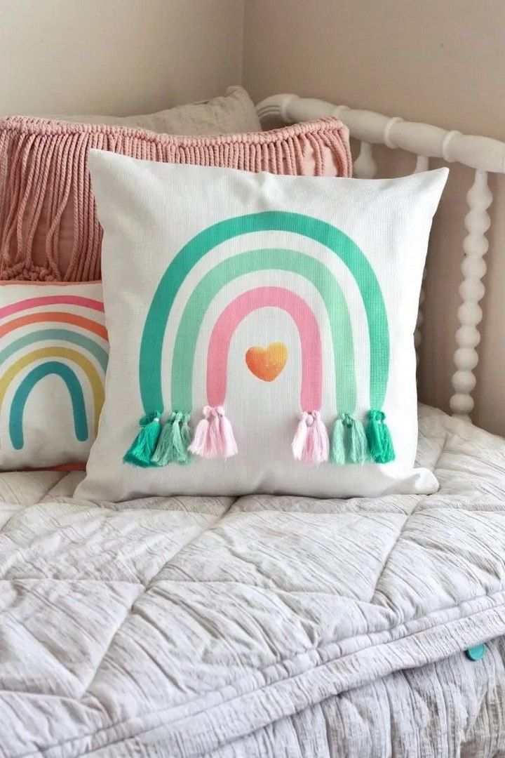Rainbow Tassel Pillow