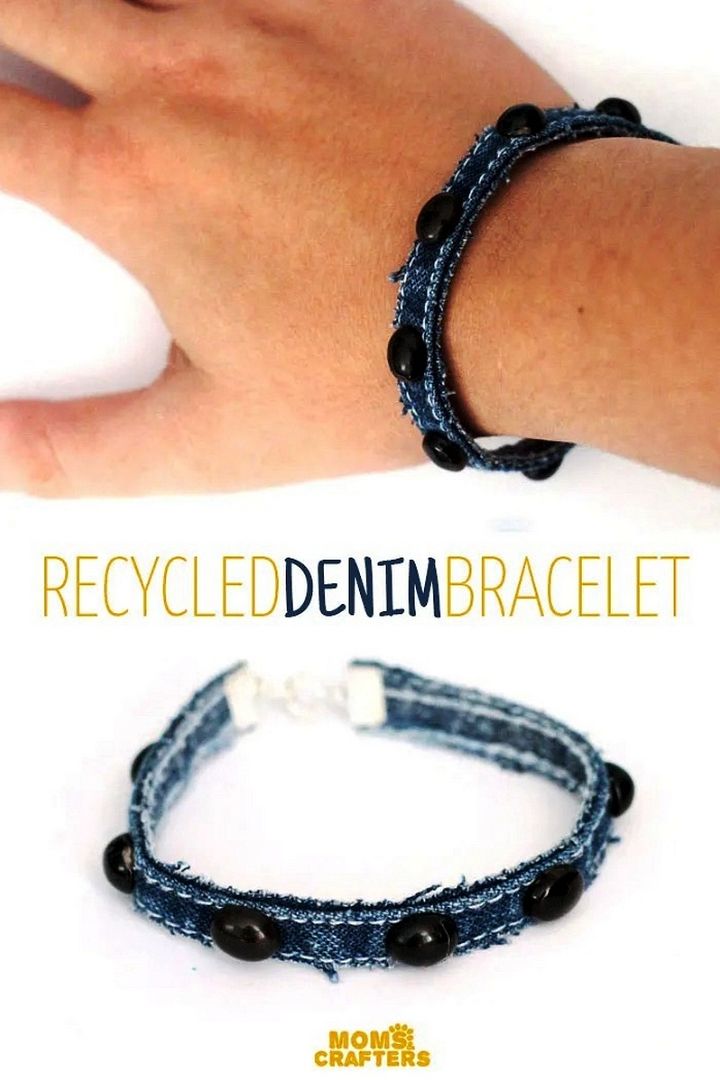 Recycled Denim Bracelet Tutorial