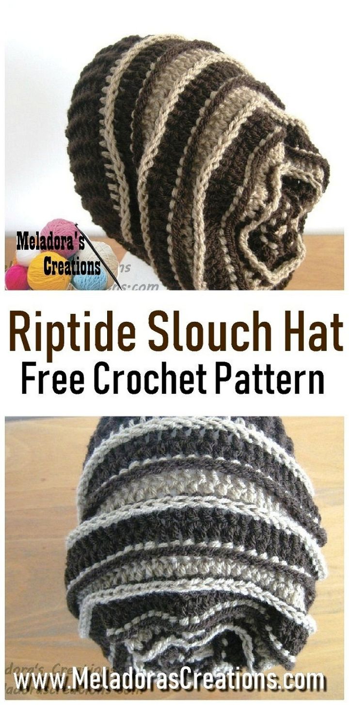 Riptide Slouch Hat – Beehive slouch Hat Free Crochet Pattern