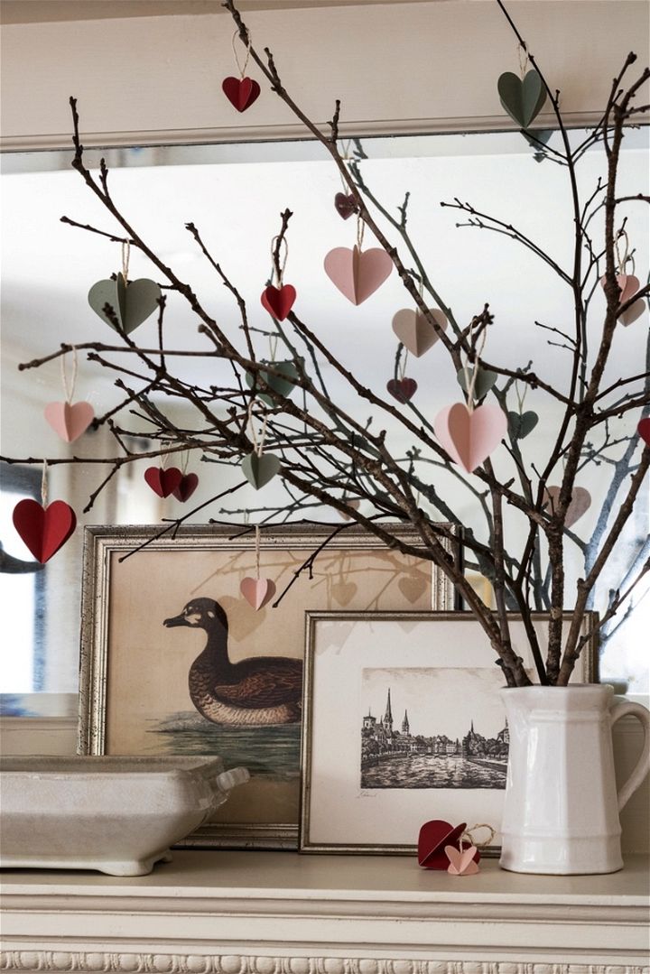Simple Hanging Paper Heart Tree