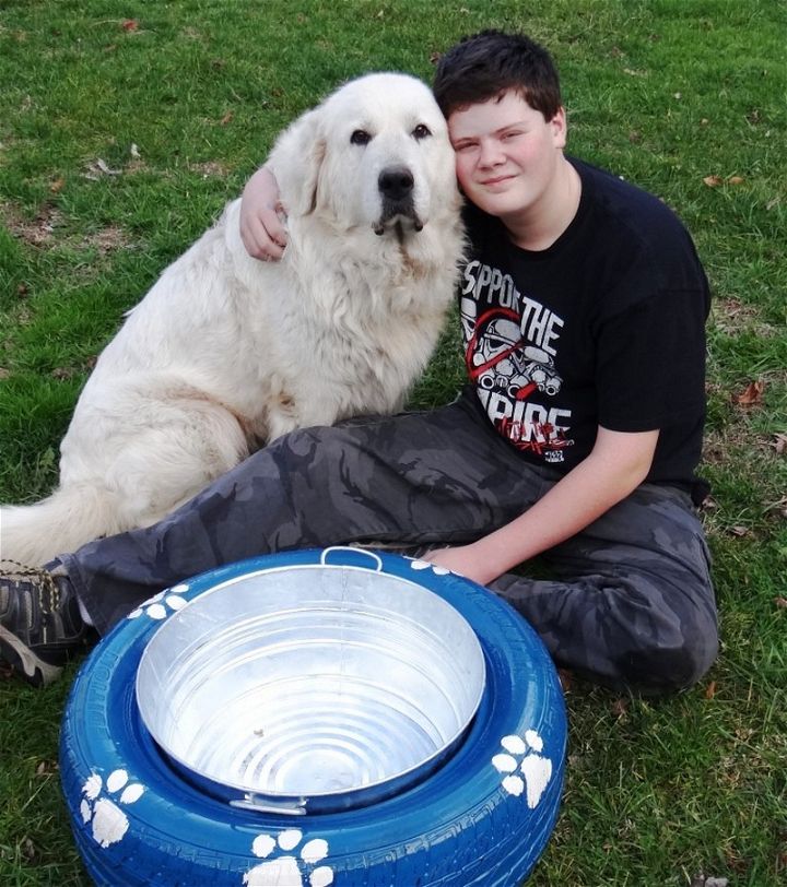 Spill Proof Dog Bowl Recycled Tire DIY