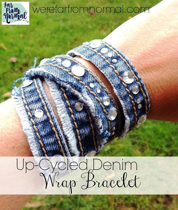 Up Cycled Denim Wrap Bracelet
