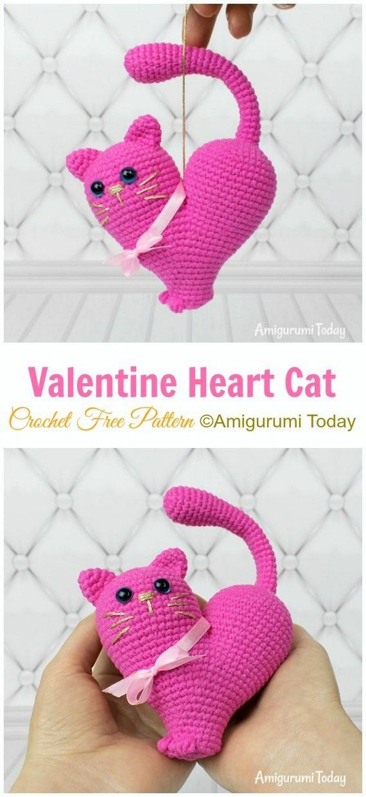 Valentines Day Cat Crochet Pattern