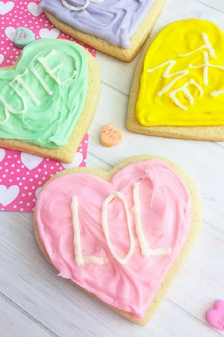 Valentines Day Conversation Heart Cookies