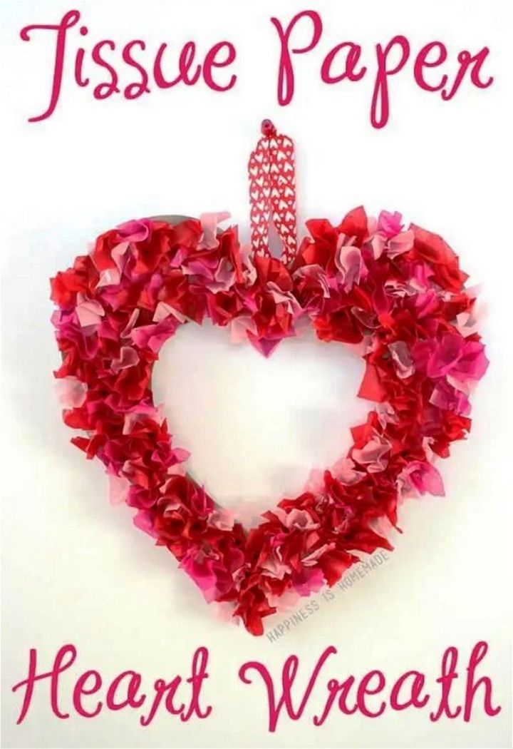 Valentines Kids Craft Tissue Paper Heart Hanging