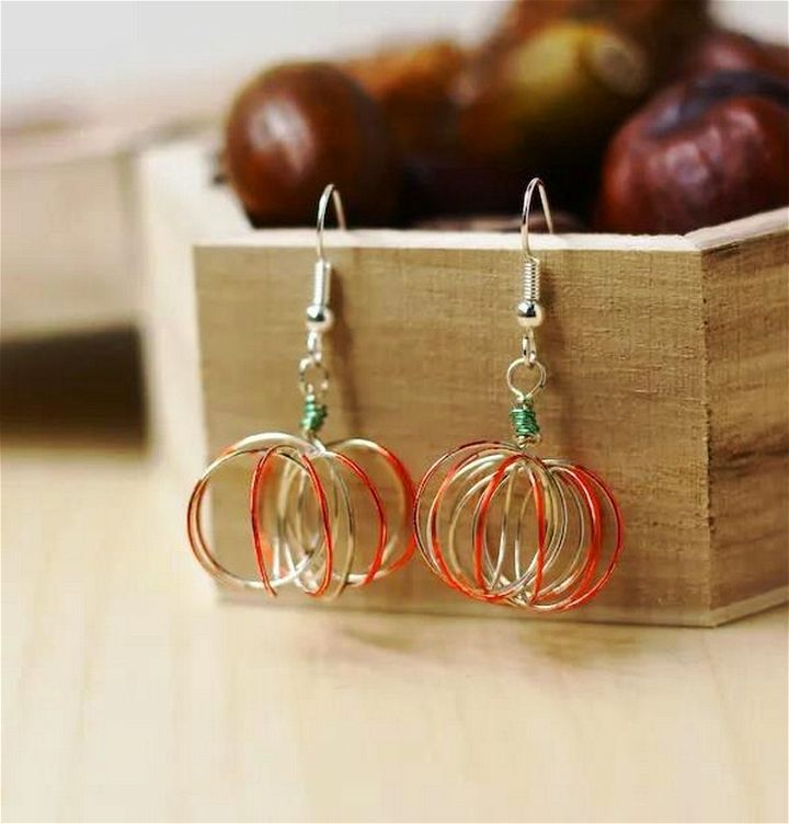 Wire Pumpkin Earrings DIY