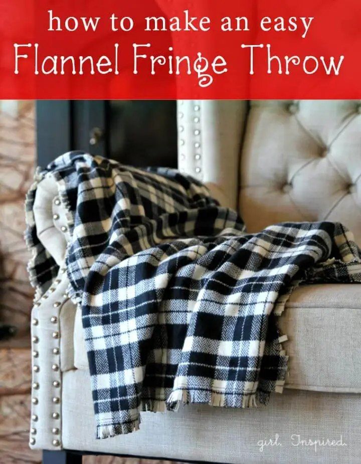 Adorable DIY Flannel Fringe Blanket