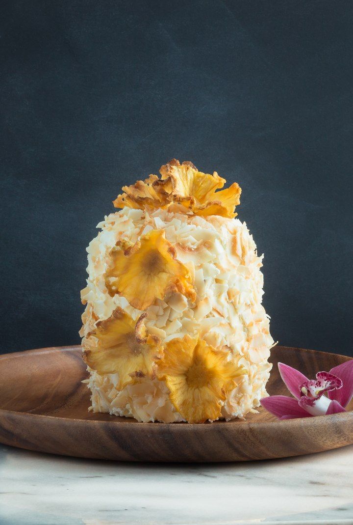 Aloha Tropical Layer Cake with Pineapple Florettes