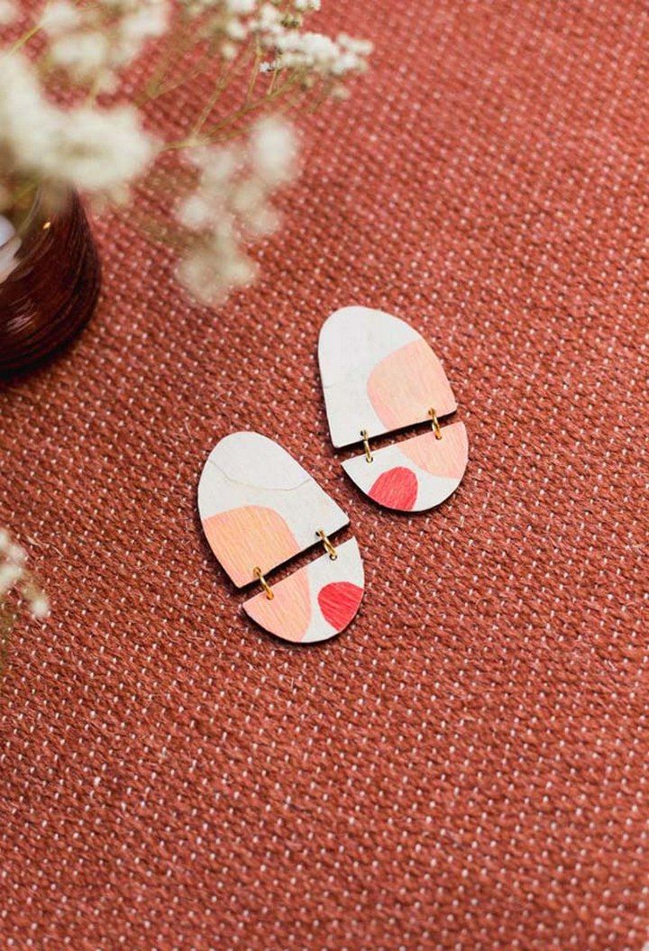 Applique Wooden Earrings