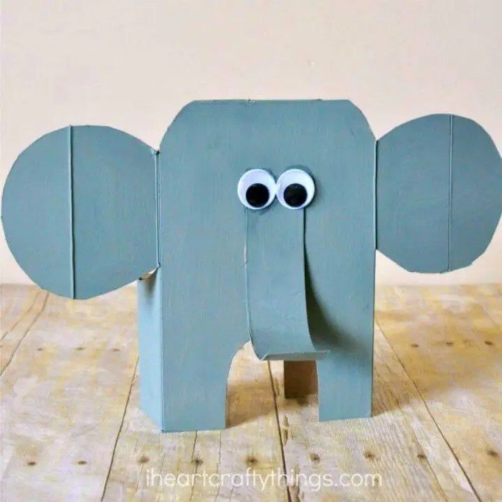 Awesome DIY Cereal Box Elephant Craft