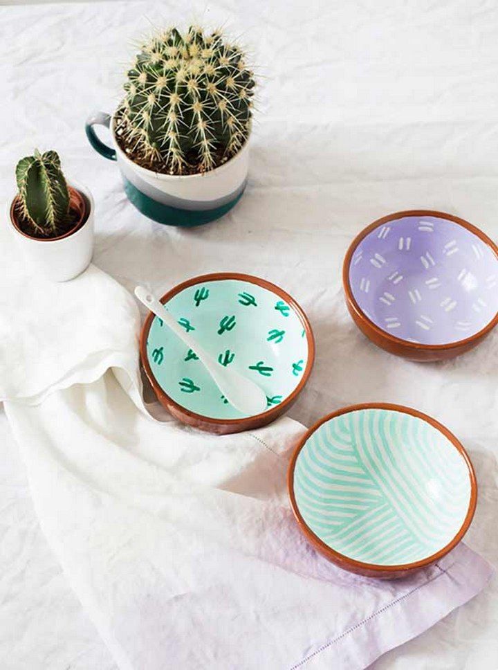 Cactus Pattern Bowls