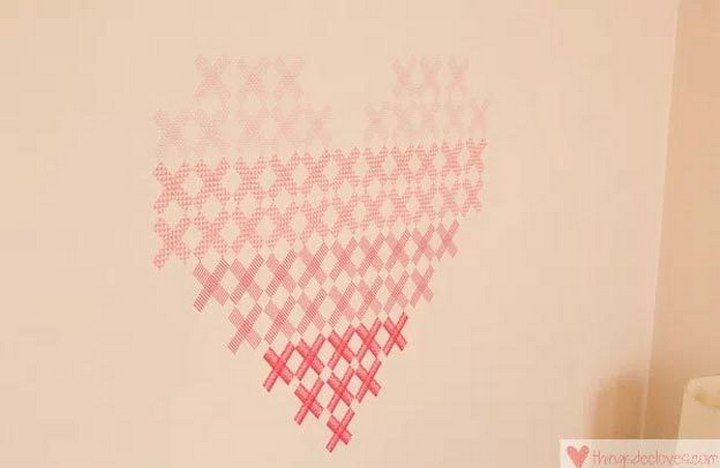 Colored Tape Heart Mural