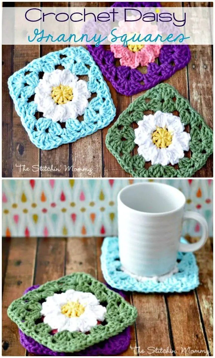 Crochet Daisy Granny Squares
