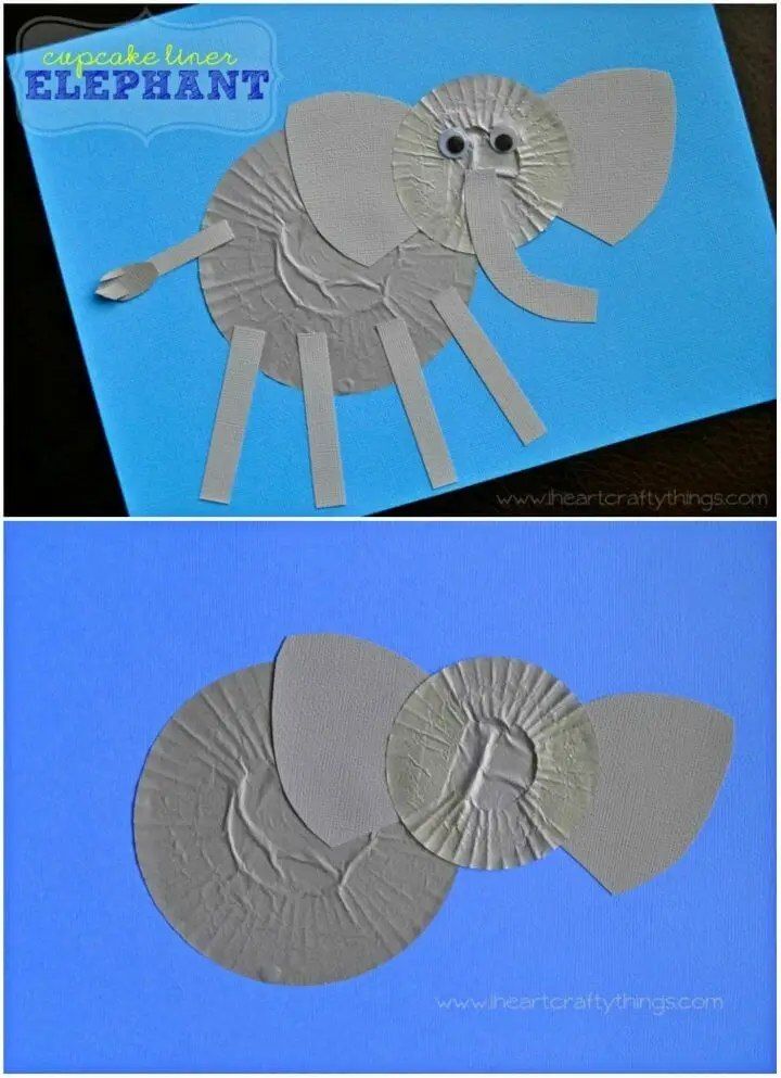 Cute DIY Cupcake Liner Elephant Craft