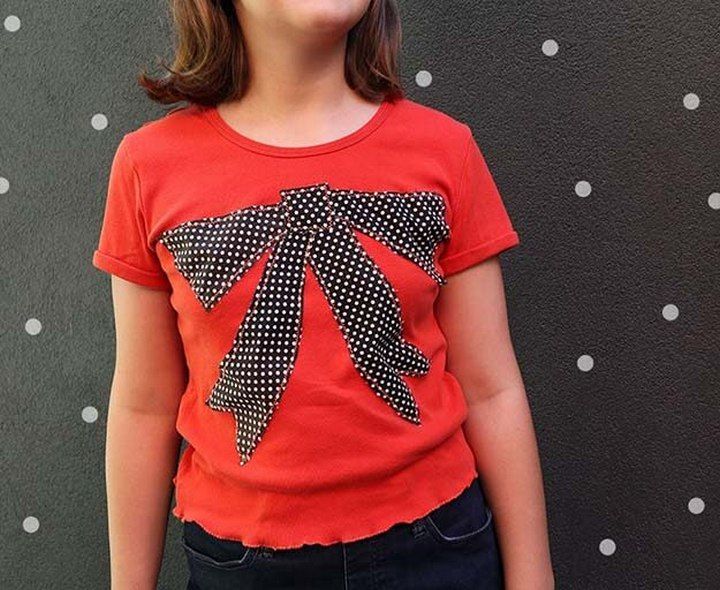 DIY Bow T Shirt Refashion