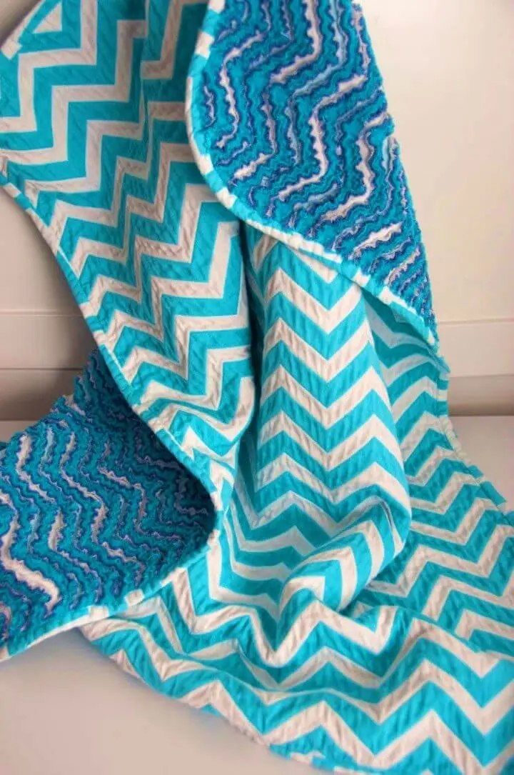 DIY Chevron Chenille Baby Blanket