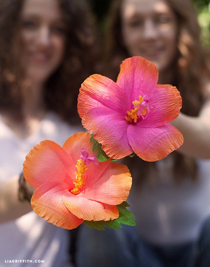 DIY Crepe Paper Hibiscus