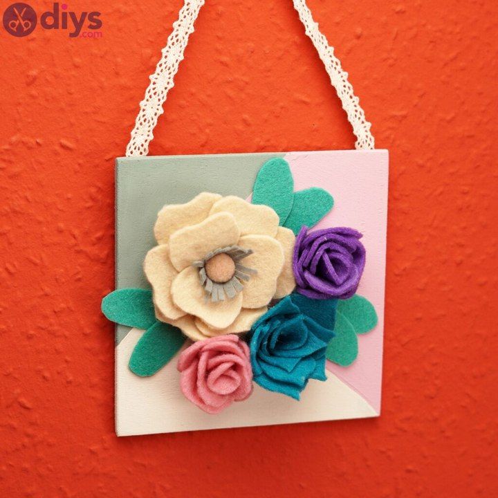 DIY Felt Flowers Wall Art