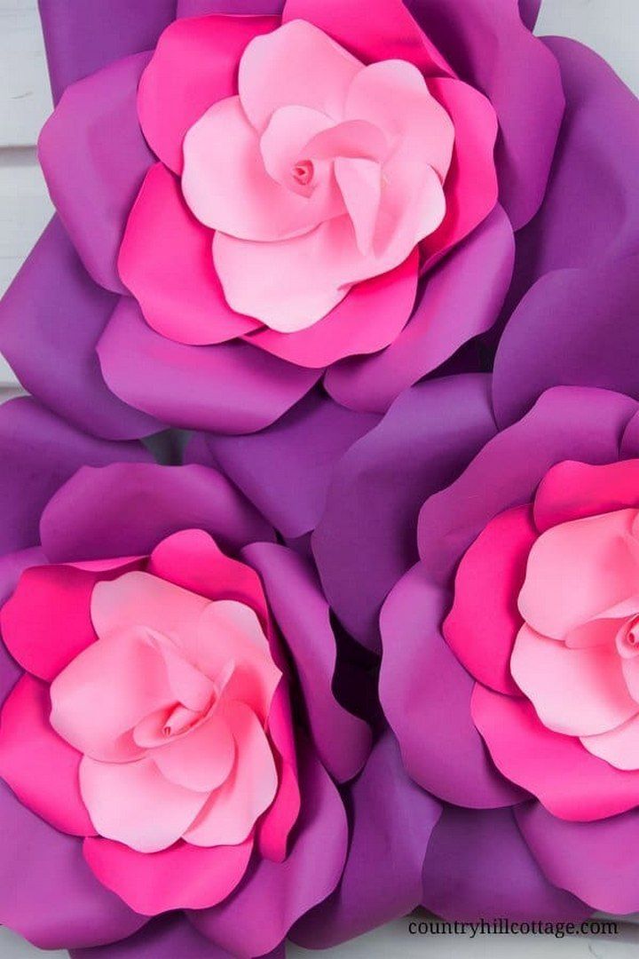 DIY Giant Paper Rose Flower Free Template