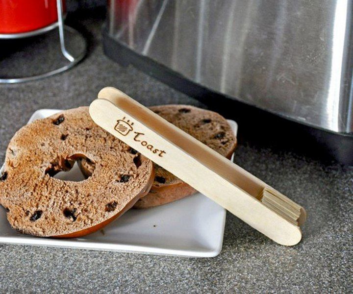 DIY Popsicle Stick Toaster Tongs