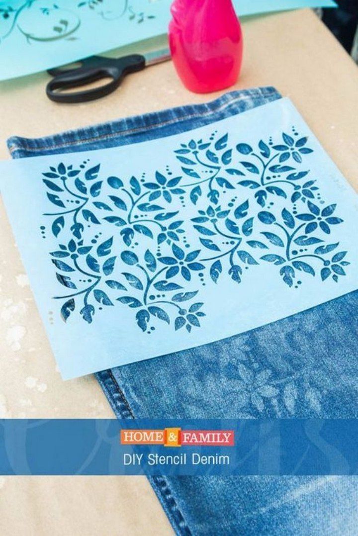 DIY Stenciled Jeans