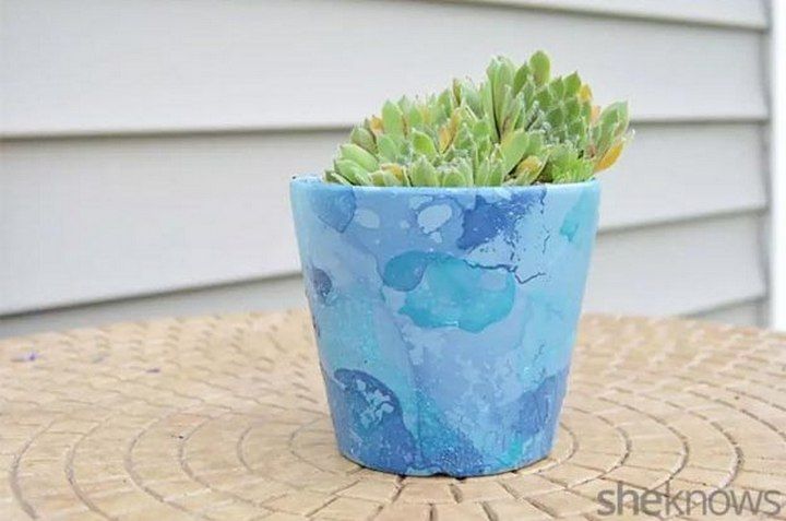 DIY Watercolor Flowerpot
