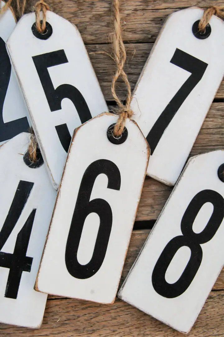Distressed Number Tags