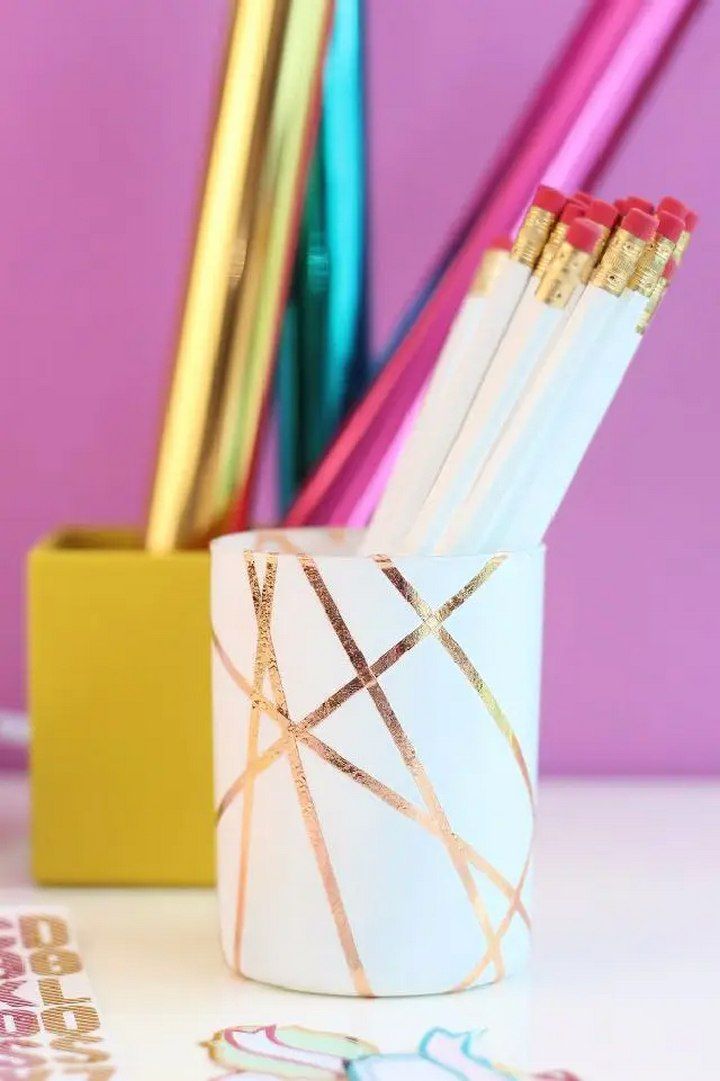 Easy Rose Gold Foiled Pencil Cup