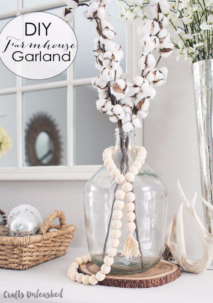 Farmhouse Wood Bead Garland