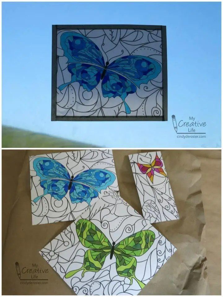 Faux Stained Glass from a Coloring Book