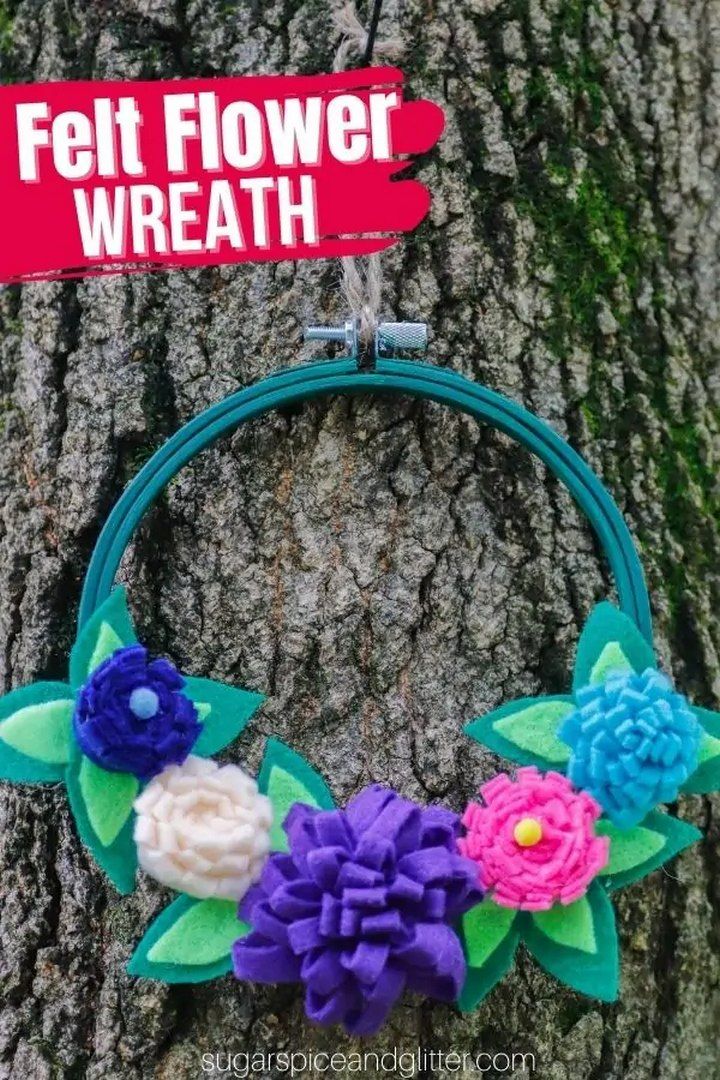 Felt Flower Wreath