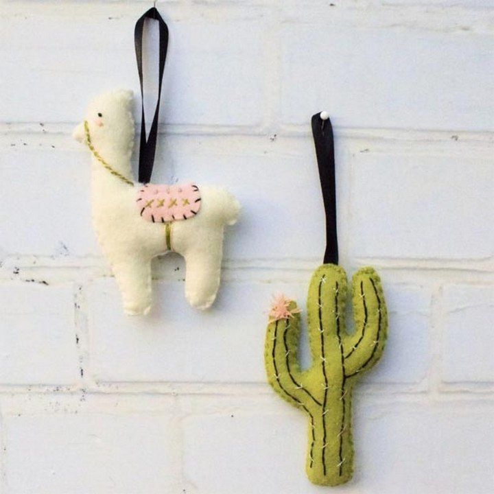 Felt Llama Cactus Decorations