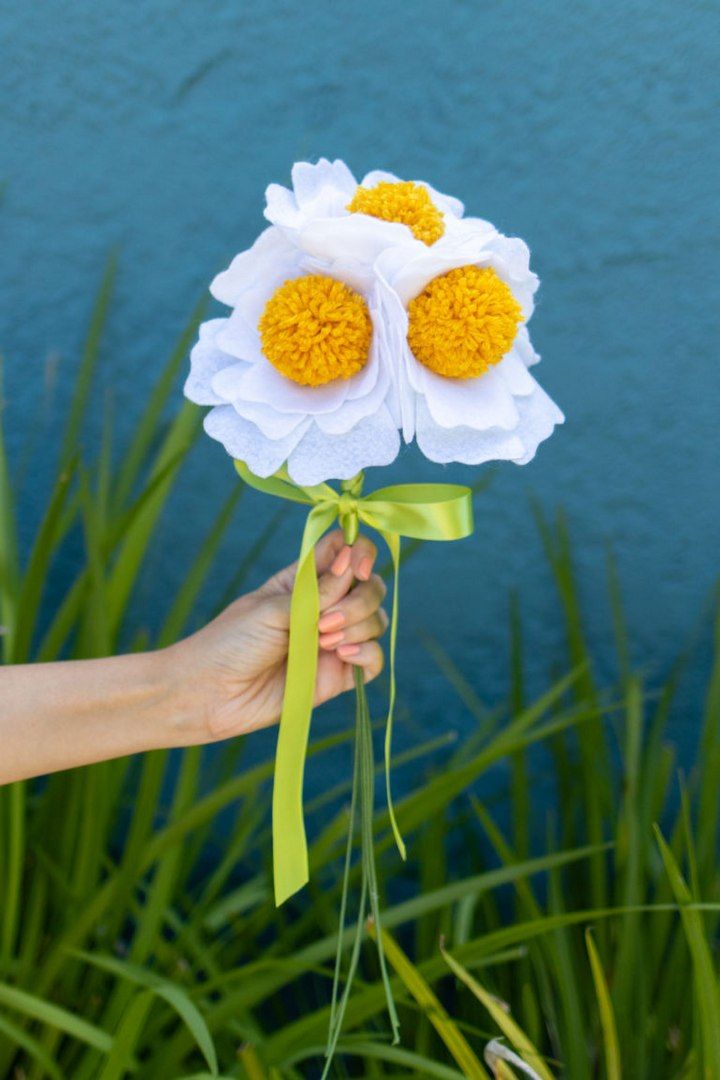 Felt Pom Pom Flowers