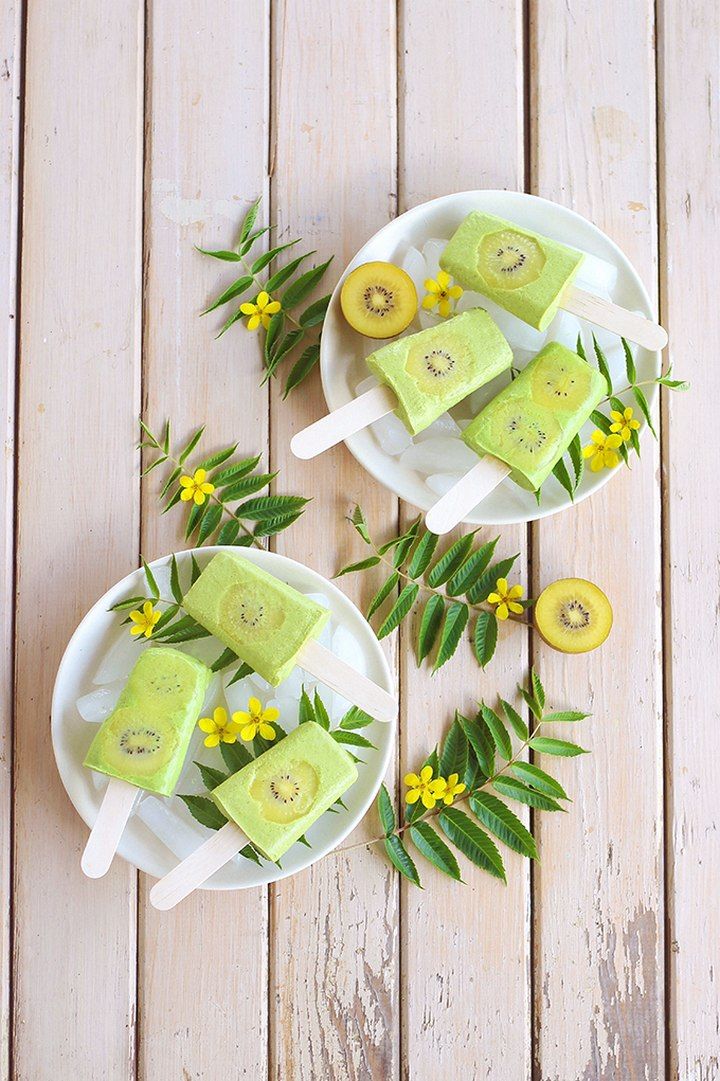 Golden Kiwi Pina Colada Popsicles