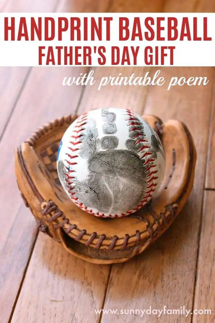 Handprint Baseball Fathers Day Gift