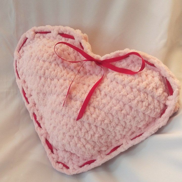 Heart Pillow with Bow