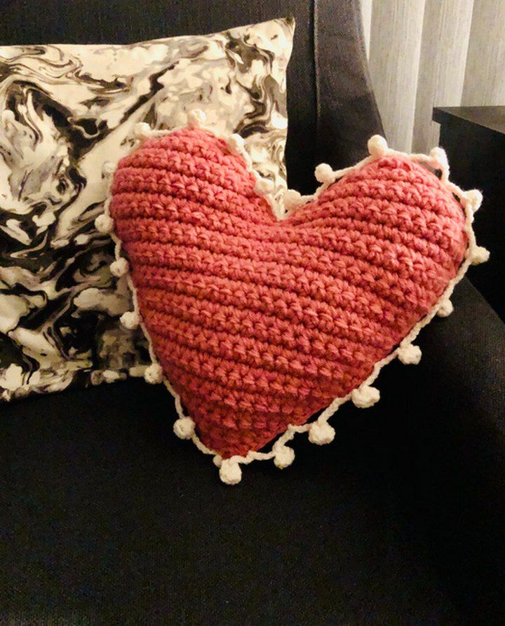 Heart Pom Poms Pillow