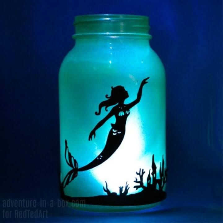 Homemade Mermaid Lantern Jar