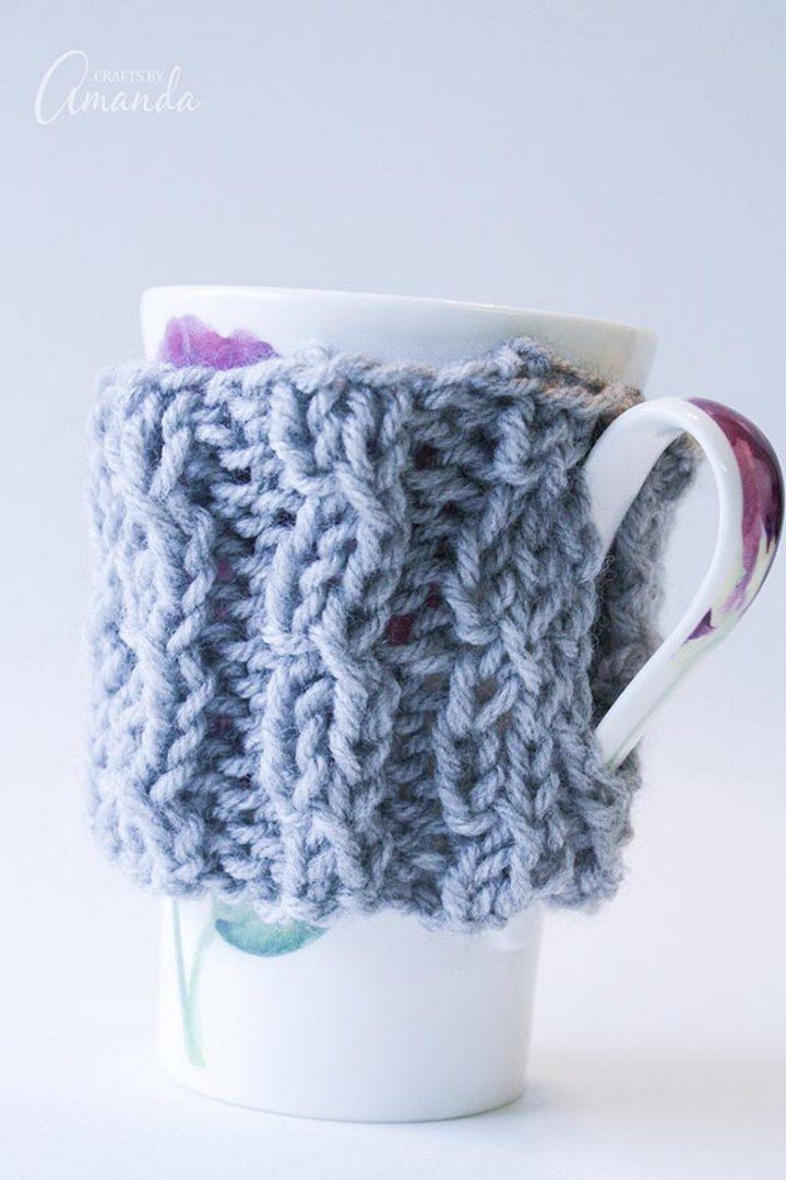 How To Knit A Coffee Cozy