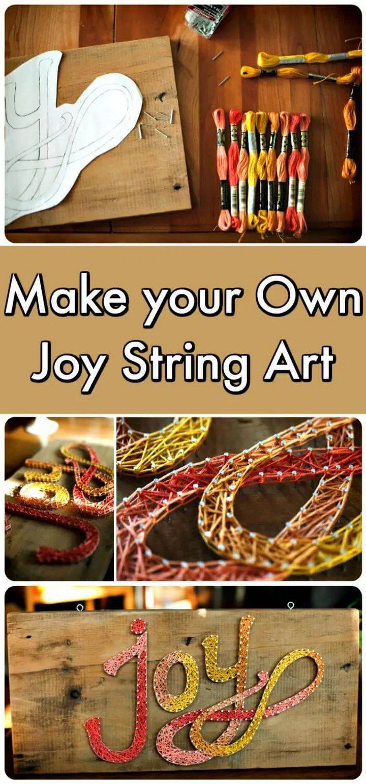 Joy String Art with Wood