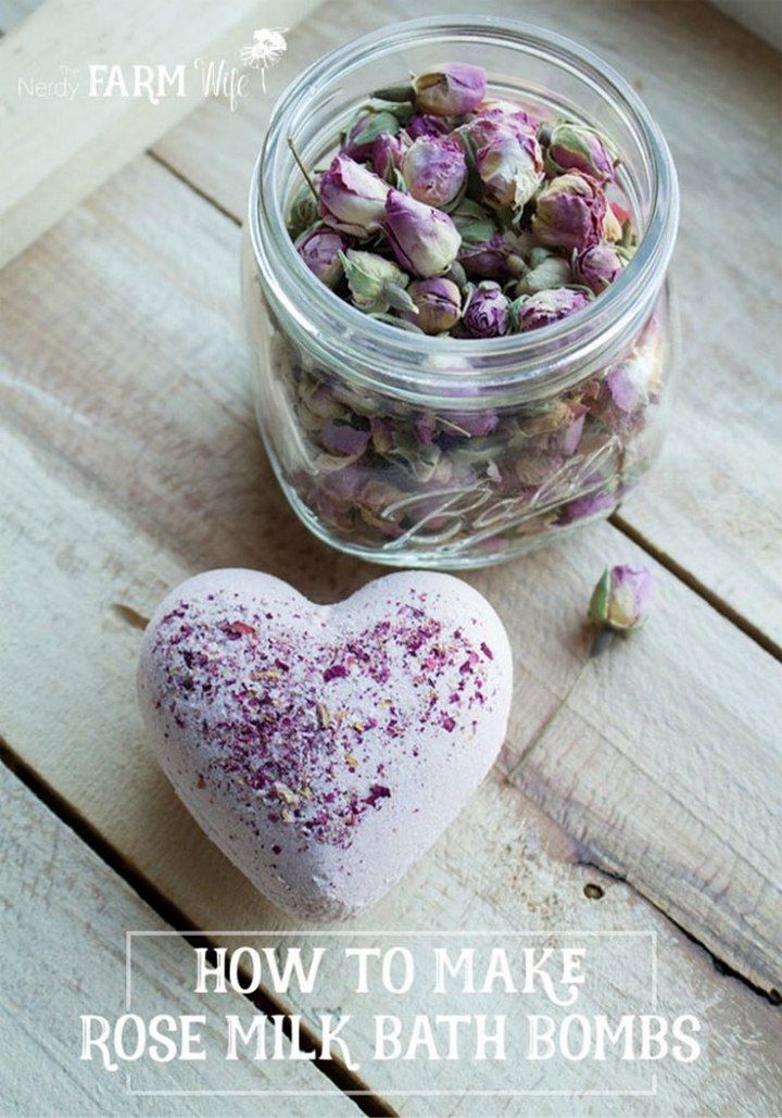 Natural DIY Rose Milk Bath Bombs