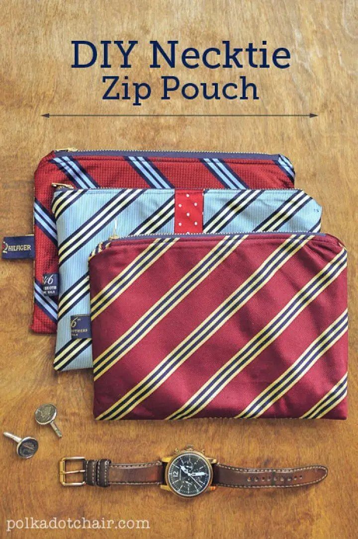 Necktie Zip Pouch Gift for Men