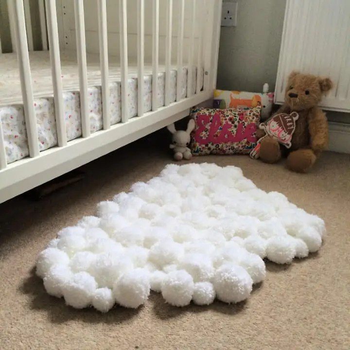 Pom Pom Cloud Rug for Childs Bedroom